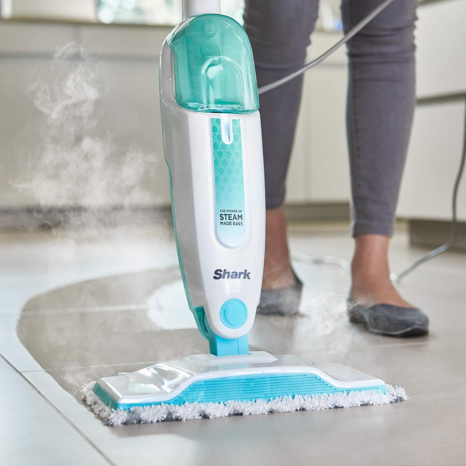 Shark Steam Mop, Lightweight Steam Mop for Hard Floors with 2 Machine Washable Cleaning Pads & Fill Flask, 375ml Capacity - Image 4
