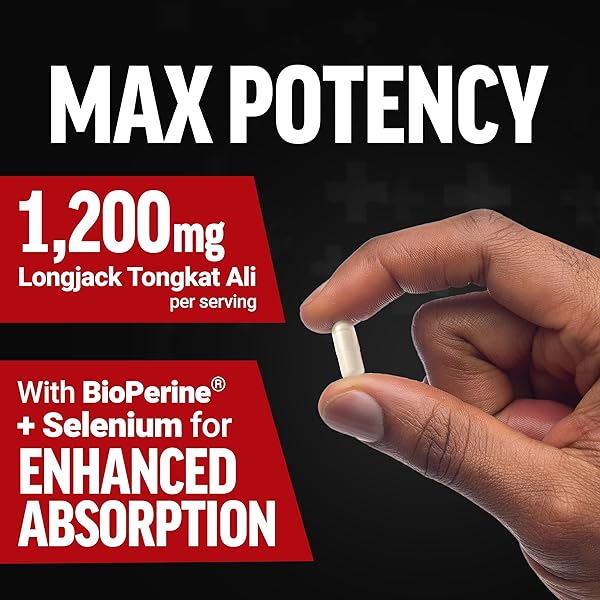 FORCE FACTOR LONGJACK TONGKAT ALI MAX, TONGKAT ALI FOR MEN, MALE STAMINA AND VITALITY SUPPLEMENT MADE WITH KEY NATURAL INGREDIENTS FOR SUPERIOR ABSORPTION, 1200MG, 120 CAPSULES, 2-PACK