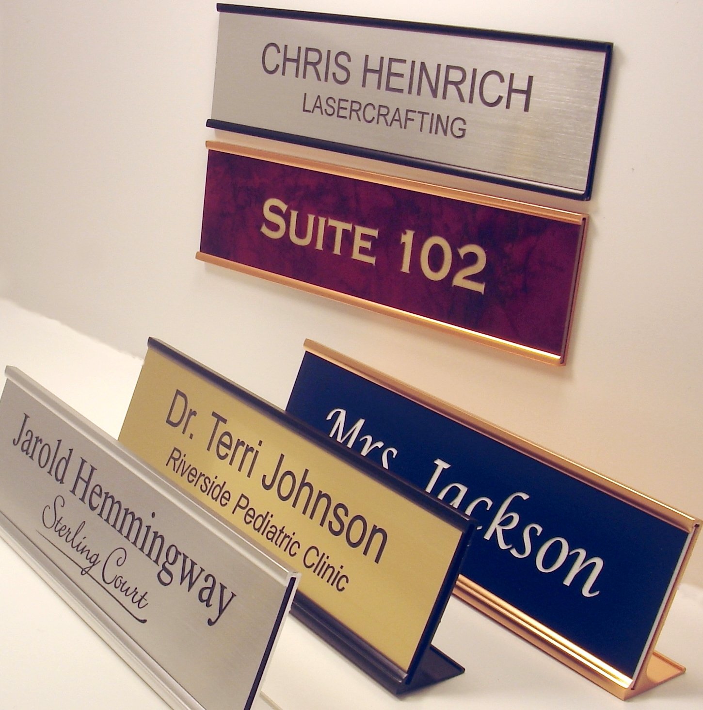 Personalized Office Name Plate With Wall Or Desk Holder 2x10 