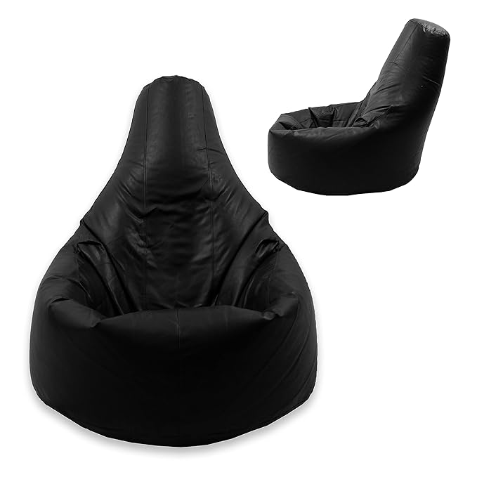 Beanbag Gamer Arm Chair Adult Black GAMING Bean Bag Faux Leather Game