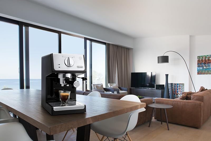 Active Espresso Siebträger ECP 33.21.BK – professionelle Espressomaschine mit AluminiumFinish, inkl. traditioneller Milchschaumdüse, Tassenwärmer & Heißwasserfunktion, schwarz — Foto 5 von 6