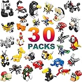 NIEXEBUJO 30 Pack Animal Building Blocks Set (758 PCS) - Party Favors for Kids 8-12, Stocking Stuffers, Classroom Prizes, Party Favors, Goodie Bag Stuffers, Treasure Box Rewards​​ & Piñata Fillers