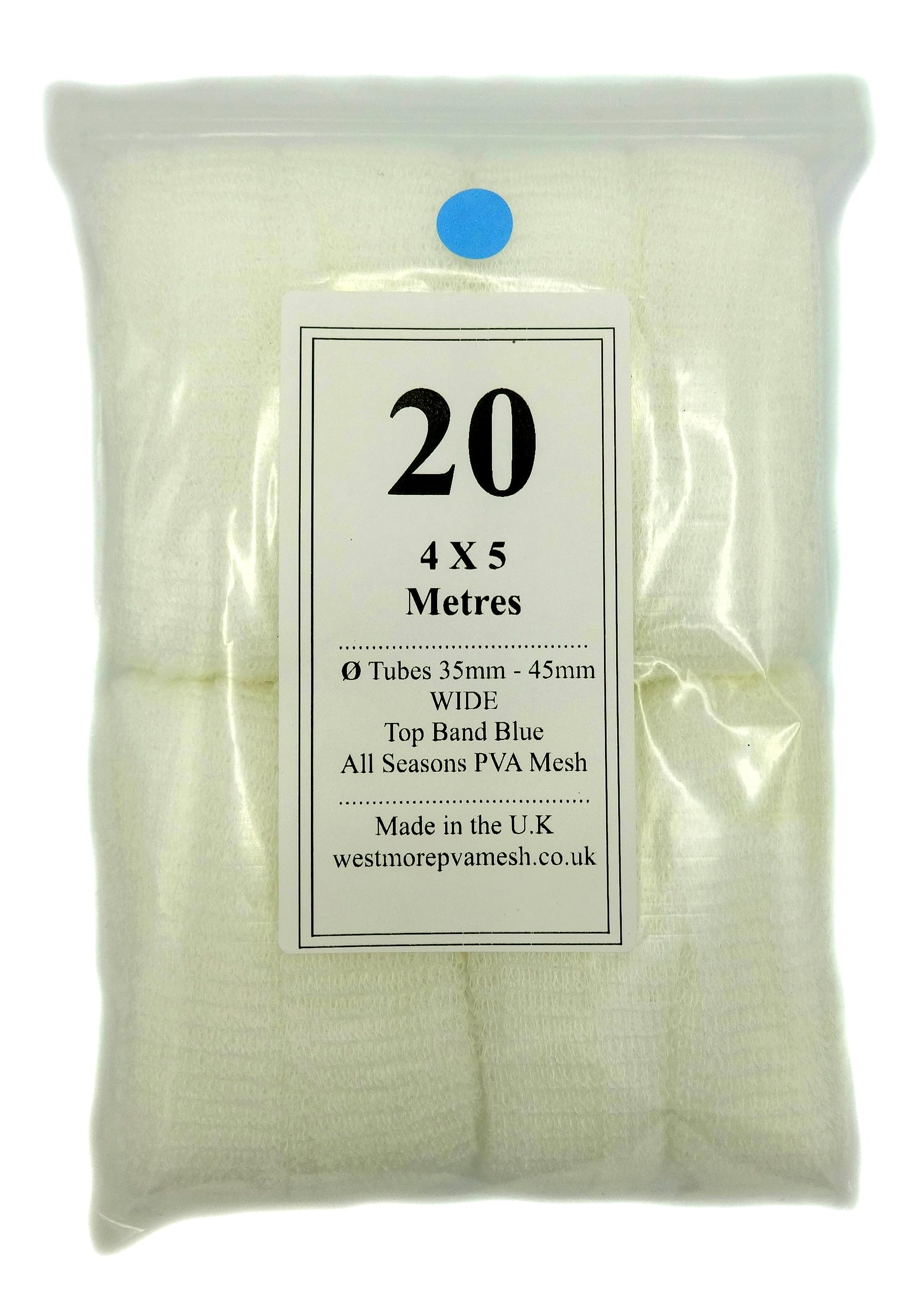 WESTMORE 38mm Wide PVA MESH 4 x 5m Refills 20 Metre Multipack Make Carp Fishing Bait BAGS Fast Dissolve