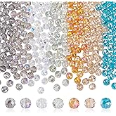 AHANDMAKER 280Pcs Round Crystal Glass Beads 7 Colors AB Faceted Rondelle Spacer Beads 6mm Glass Loose Gemstones for Jewelry Making Bracelet Earring Necklace DIY Craft Supplies