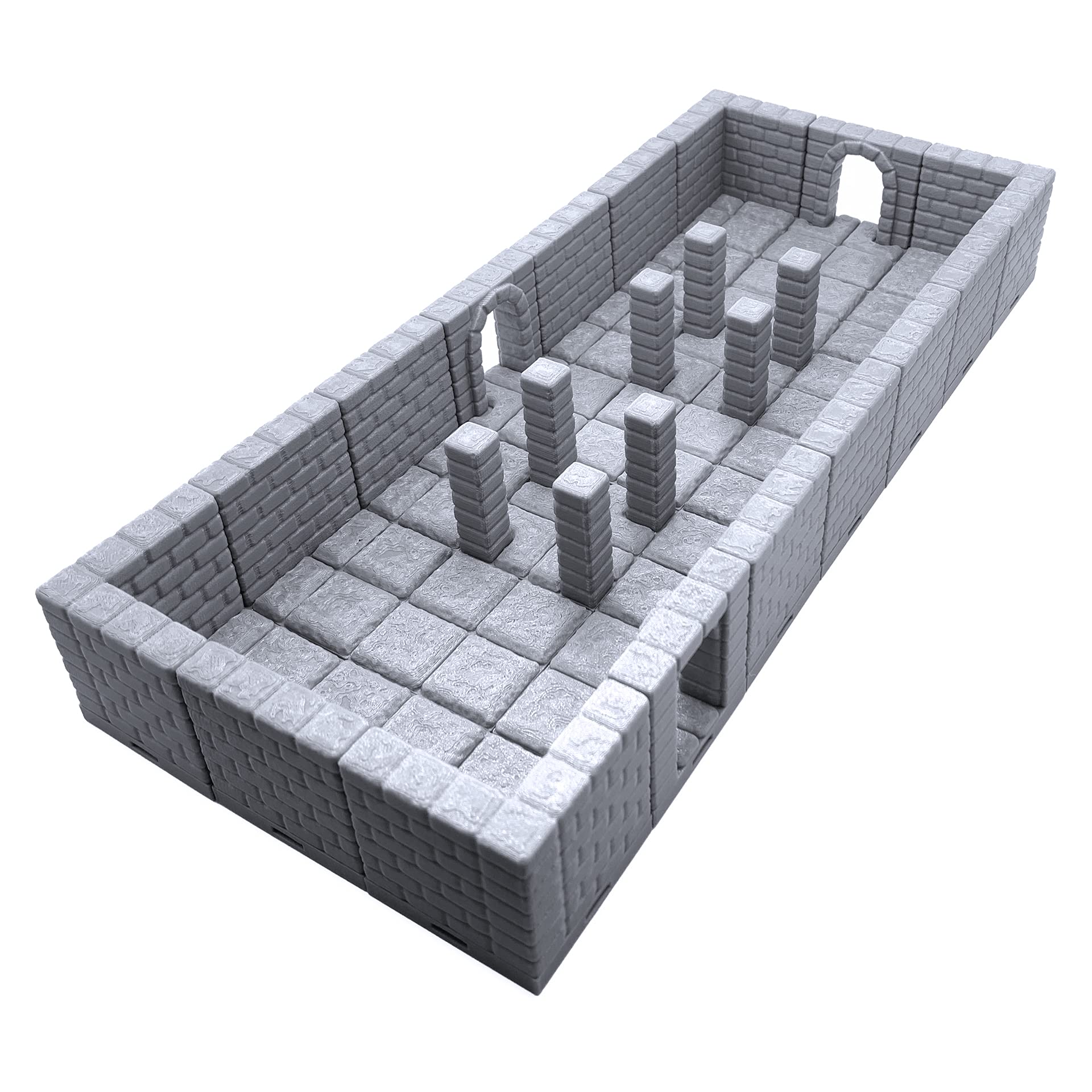 EnderToys Locking Dungeon Tiles - Pillar Room, Terrain Scenery Tabletop 28mm Miniatures Role Playing Game, 3D Printed Paintable