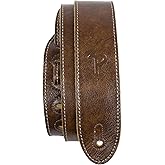 Perri's Leathers Wide Deluxe Italian Leather Guitar Straps, 41"-56"