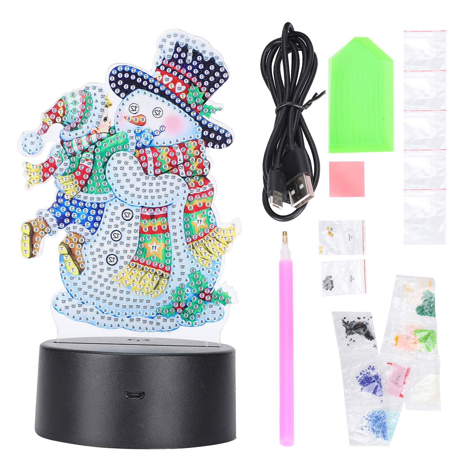 LED Diamonds Diamonds Painting Lamp USB Charge Colorful Touch Sensitive 3D Painting Lamp Diamonds Painting Light for Christmas New Year