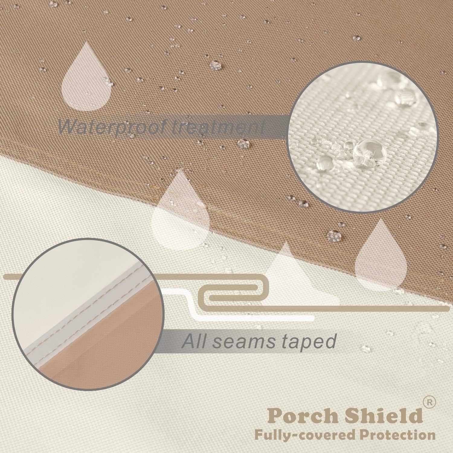 Porch Shield Patio Table Cover - Waterproof Outdoor Dining Table and Chairs Furniture Set Cover Rectangular - 75 x 43 inch, Light Tan & Khaki : Garden & Outdoor