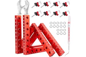 Corner Clamp for Woodworking, 90 Degree Clamp, Precision Right Angle Clamp Woodworking Tools 4 Pack 5.5"*5.5" Aluminum Positi