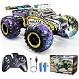 Remote Control Car, Remote Control Truck, 2.4Ghz All Terrain Off-Road Monster Truck, 20 KM/H Rc Cars with LED Bodylight and 2 Rechargeable Batteries Toys for Boys and Girls 4-7 8-12 Years Old(Yellow)