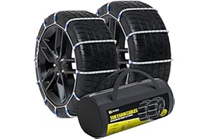 DC CARGO MALL Tire Chain Cables For Snow & Ice, Fits Passenger Cars & Some SUVs, Constructed to Provide Maximum Traction & Grip - Set of 2 (Large)