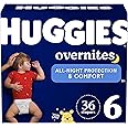 Huggies Size 6 Overnites Baby Diapers: Overnight Diapers, Size 6 (35+ lbs), 36 Ct