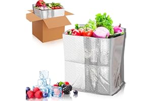 ABC PACK & SUPPLY 10 Pack Silver Foil Insulated Box Liners 12 x 12 x 12 inches. Shipping Boxes for Frozen Food, Odorless Insulated Containers. Leakproof Cold Shipping Boxes for Frozen Fish, Meat