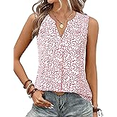 Timeson Women's Chiffon V Neck Sleeveless Blouse Tops Office Work Shirts
