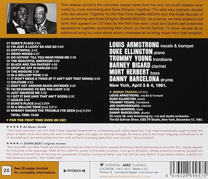 Armstrong Louis Ellington Duke Great Summit Amazon Com Music