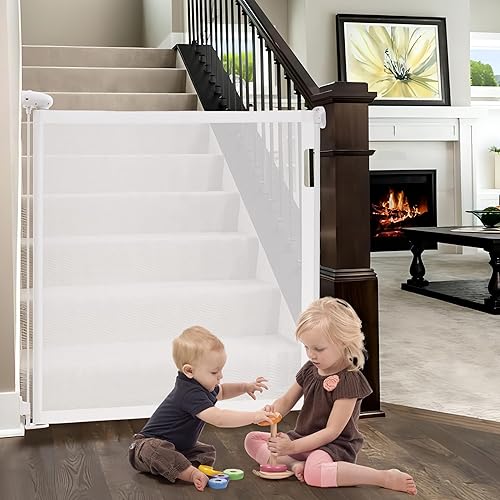 HBlife Retractable Baby Gate, Mesh Baby Dog Gate Indoor and