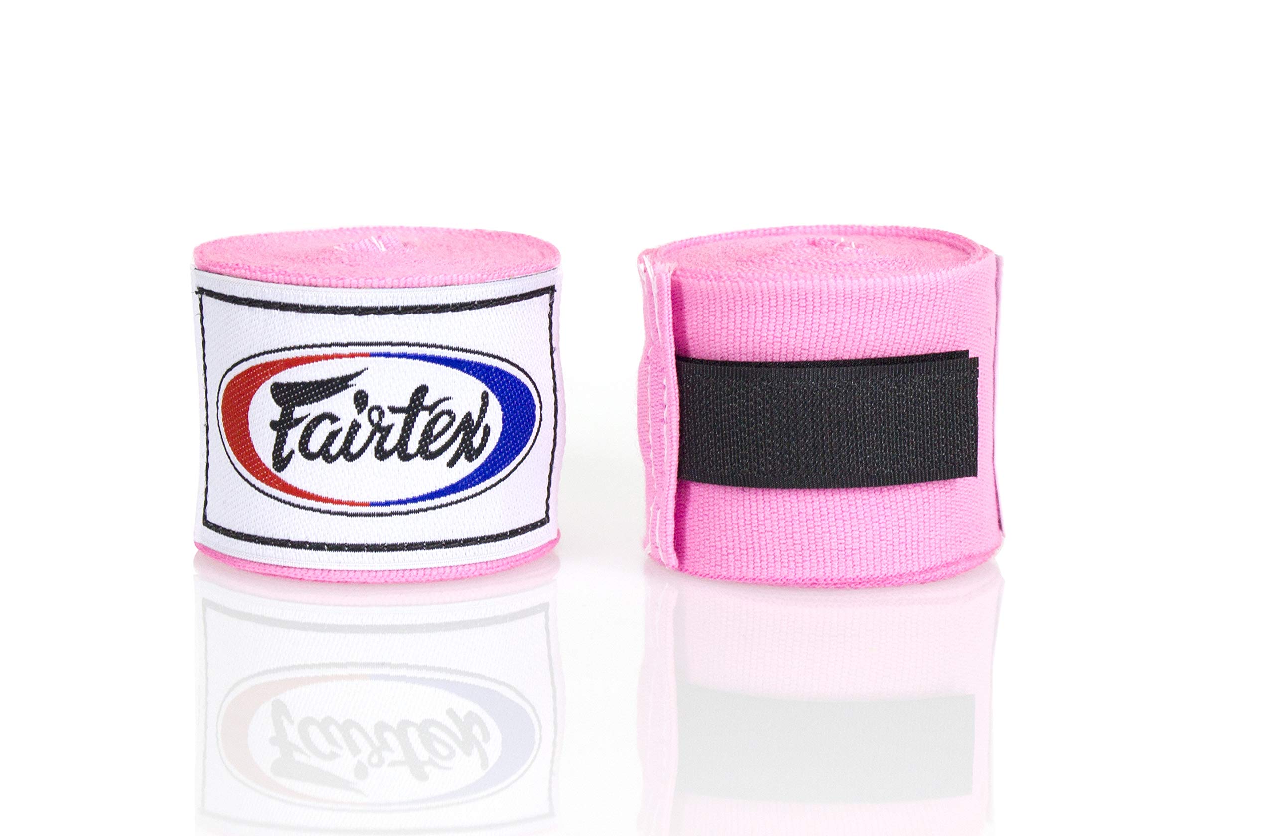 Fairtex HW2 Elastic Cotton Handwraps, 120' and 180" Full Length Hand Wraps-Many Colors (Pink, 180")