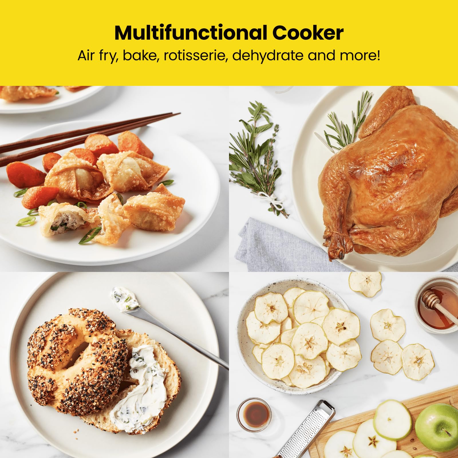 Chefman 6.3 Quart Digital Air Fryer Rotisserie, Dehydrator, Convectio