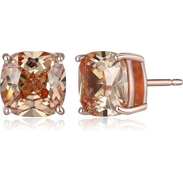 Adabele Sterling Silver Cubic Zirconia Stud Earrings - April Birthstone, Hypoallergenic, 5mm