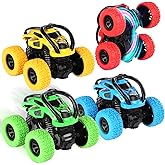 Friction Powered Monster Trucks for Boys Girls, 4WD Push and Go Inertia Cars Toy for Toddlers, 360 Degree Rotation Pull Back 