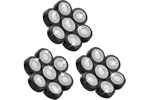 AUDOC 7 Head Shaver Replacement Razor Heads for Many Brands Bald Men's Electric Foil Shaver Replacement,Universal Shaver Replacement Blades for Electric Razor for Men Bald and Face (Black 7 Head/3PCS)
