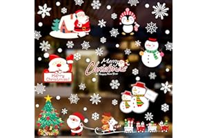 HIDREAS 195 PCS Snowflakes Christmas Window Clings Decal Stickers, Xmas Window Stickers Decal 8 Sheets