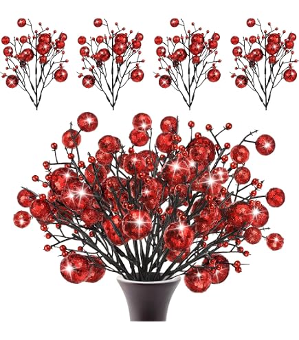 Vickerman Glitzer-Spray Zweige Mit Limettenbeeren – 91,4 Cm, 6 Stück