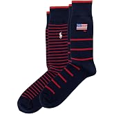 Polo Ralph Lauren Men's Embroidered Flag &amp; Stripes Crew Sock