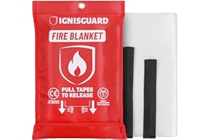 IGNISGUARD Fire Blankets Emergency for Home, 1 Pack 40"x40", Fiberglass Emergency Fire Blanket for Home and Kitchen, RV, Fireplace, Camping, Grill, Office, Warehouse