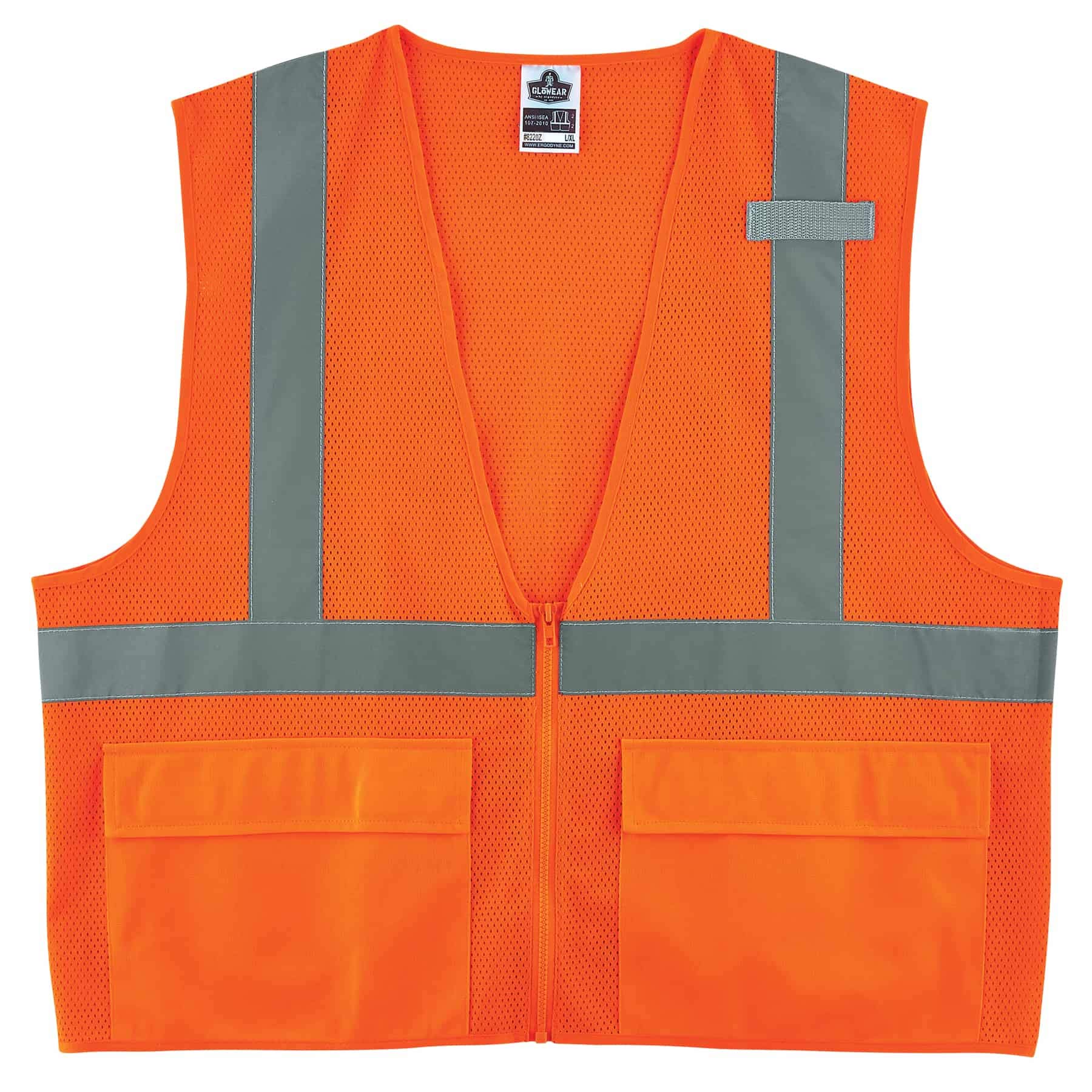 Photo 1 of Ergodyne Unisex - Class 2 Standard Mesh Vest Zipper, Zippered Orange, XX-Large-3X-Large US