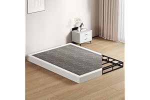 SHOANED Queen Size Box Springs - 5 Inch Low Profile Mattress Foundation No Noise Heavy Duty Metal Basics Bed Base with Clean Fabric Cover, Easy Assembly