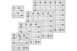 Craft Bunch - 5 Non-Slip Square Quilt Template Rulers - 2.5", 3.5", 4.5", 5.5", 6.5"