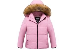 Chrisuno Girl's Water Resistant Winter Coats Warm Fleece Lined Outwear Ski Snow Jacket With Removable Hood