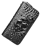PIJUSHI Wristlet Wallet Crocodile Leather Wallets