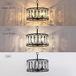 Giiland Modern Crystal Chandeliers, 4 Lights Black