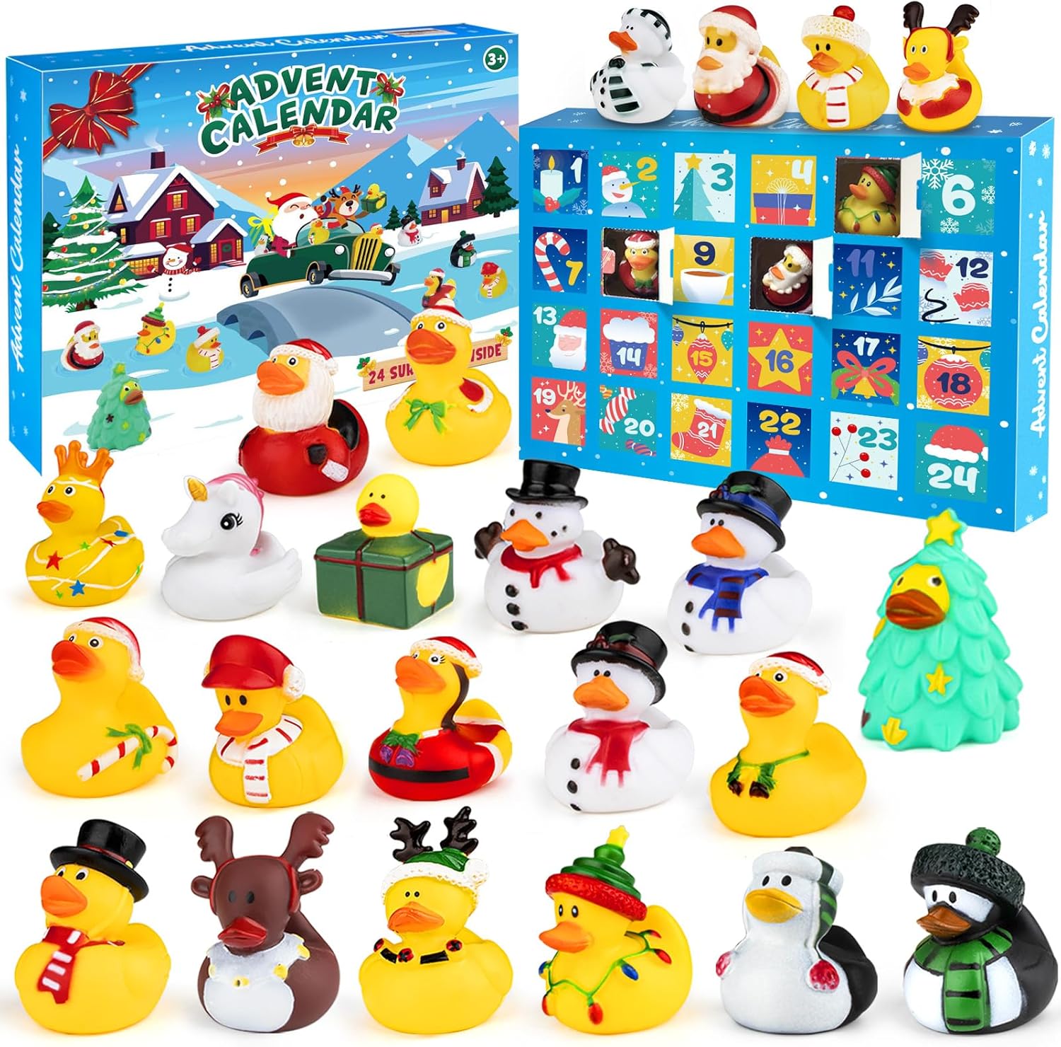 Advent Calendars - Christmas 24 Days Countdown Kids Advent Calendar 2023 with 24 Rubber Ducks for Decoration, Christmas Party Favor Gifts for Boys, Girls, Kids and Toddlers