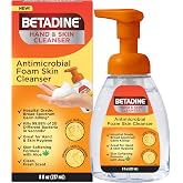Betadine Antiseptic Cleansing Foam Pump, 8oz, Antibacterial Body Wash | Antimicrobial Hand and Skin Cleanser, Gentle Antiseptic Wash for Daily Protection