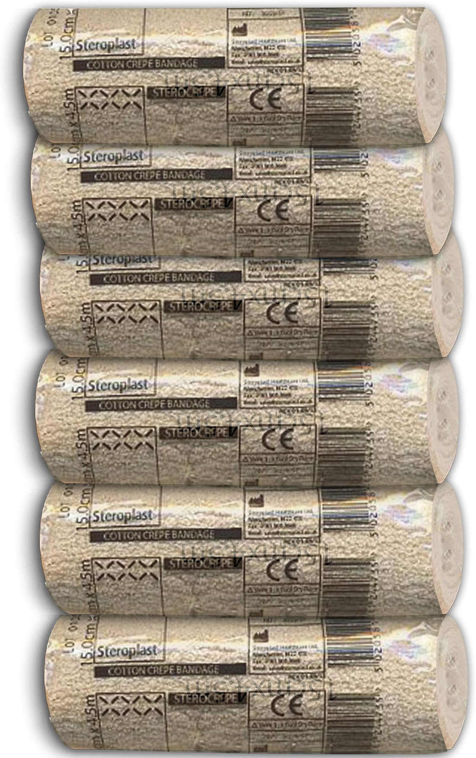 6 X CONTOUR BODY WRAP CREPE BANDAGES 15cmx4.5m ANTI-CELLULITE RE-USEABLE AND WASHABLE SELF SLIMMING GUAM CLAY