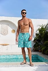 Lzzidou Men's Swim Trunks 8 Inch Inseam Mesh Lining