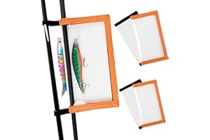 SHADDOCK FISHING Fishing Lure Wraps for Fishing Rod with Velcro 4 Packs Bait Storage Covers Clear PVC Lure Protector Medium Large Sizes