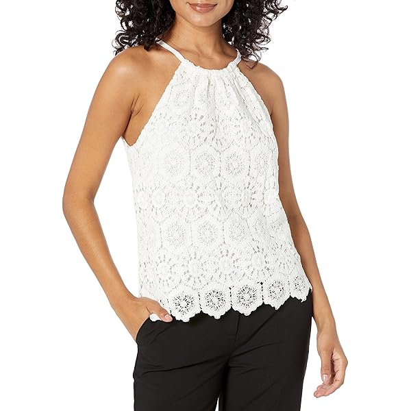 Angie Women's V-Neck Swing Tank with Button Center Front and