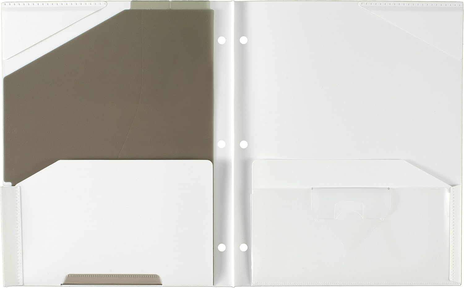 Five Star 2-Pocket Folder, Stay-Put Folder, Plastic Colored Folders with Pockets & Prong Fasteners for 3-Ring Binders, For Home School Supplies & Home Office, 11” x 8-1/2”, Assorted, 4 Pack (38064) : Office Products