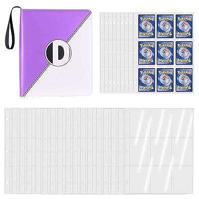 Buy Binder For Pokemon Cards With Sleeves Card Holder Book Compatible With Pokemon Trading Cards Holds Up To 720 Cards 40 Pcs 9 Pocket Pages Card Collector Album With Zipper Carrying Case