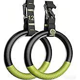 QUOLIX Gymnastic Rings with Adjustable Straps, Non-Slip Pull Up Rings with Straps, 1300lbs Exercise Rings with Straps for Home, Gymnastics Rings for Home Gym, Workout, Exercise, Training, Calisthenic