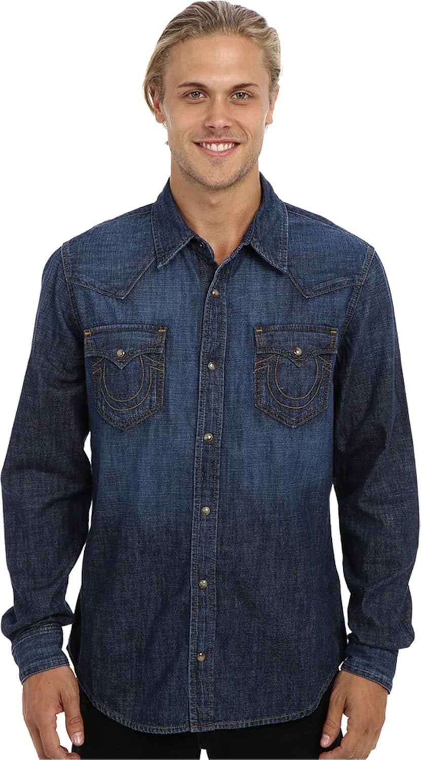 True Religion Men's Jake Western Shirt at Amazon Men’s Clothing store