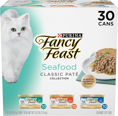 Purina Fancy Feast paté clásico de mariscos sin granos, comida húmeda — Comida para gatos