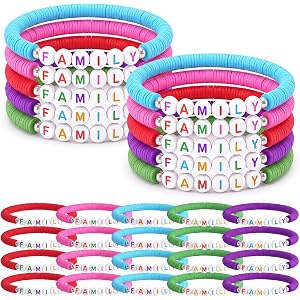 Landical 30pcs Back to School Friendship Bracelets Bulk Our Class is a Family Beaded Stretch Bracelets Bulk Welcome Classroom