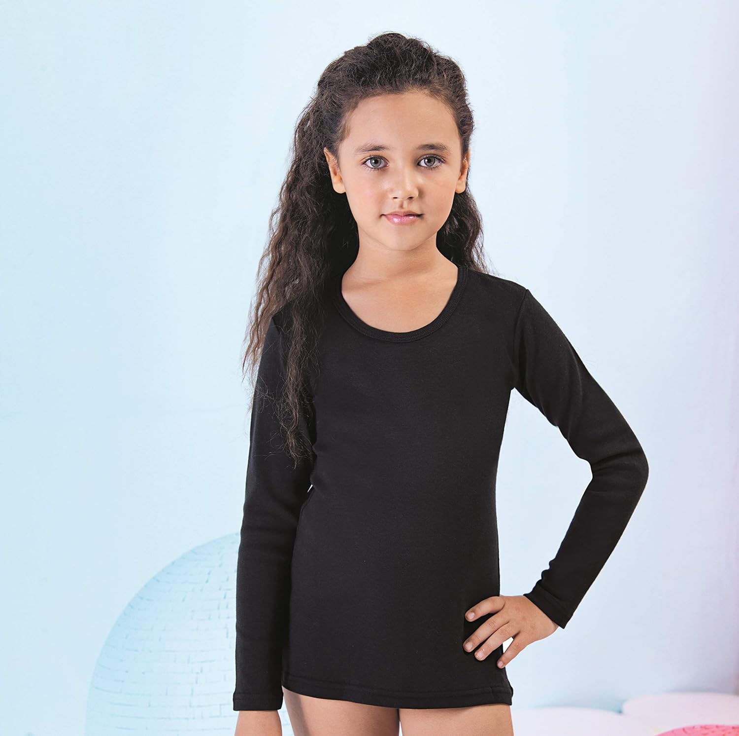 Brix Girls' Long Sleeve Tees - 4 -Pack Crew Neck Super Soft Cotton T Shirts.: Clothing