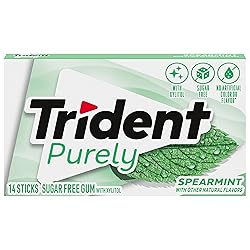 Trident Purely Spearmint Sugar-Free Chewing Gum, 12