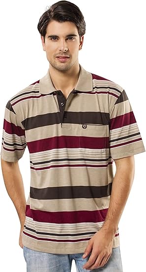 Enrico Ferry de Polo Camiseta, NT 2153 CRS Braun/Rot 48/50: Amazon.es: Ropa y accesorios